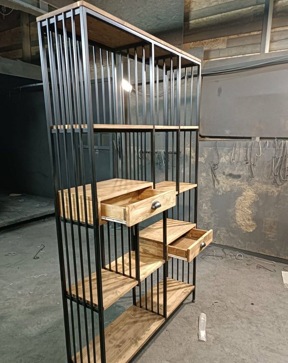 Стеллаж-решетка (металл, дерево)