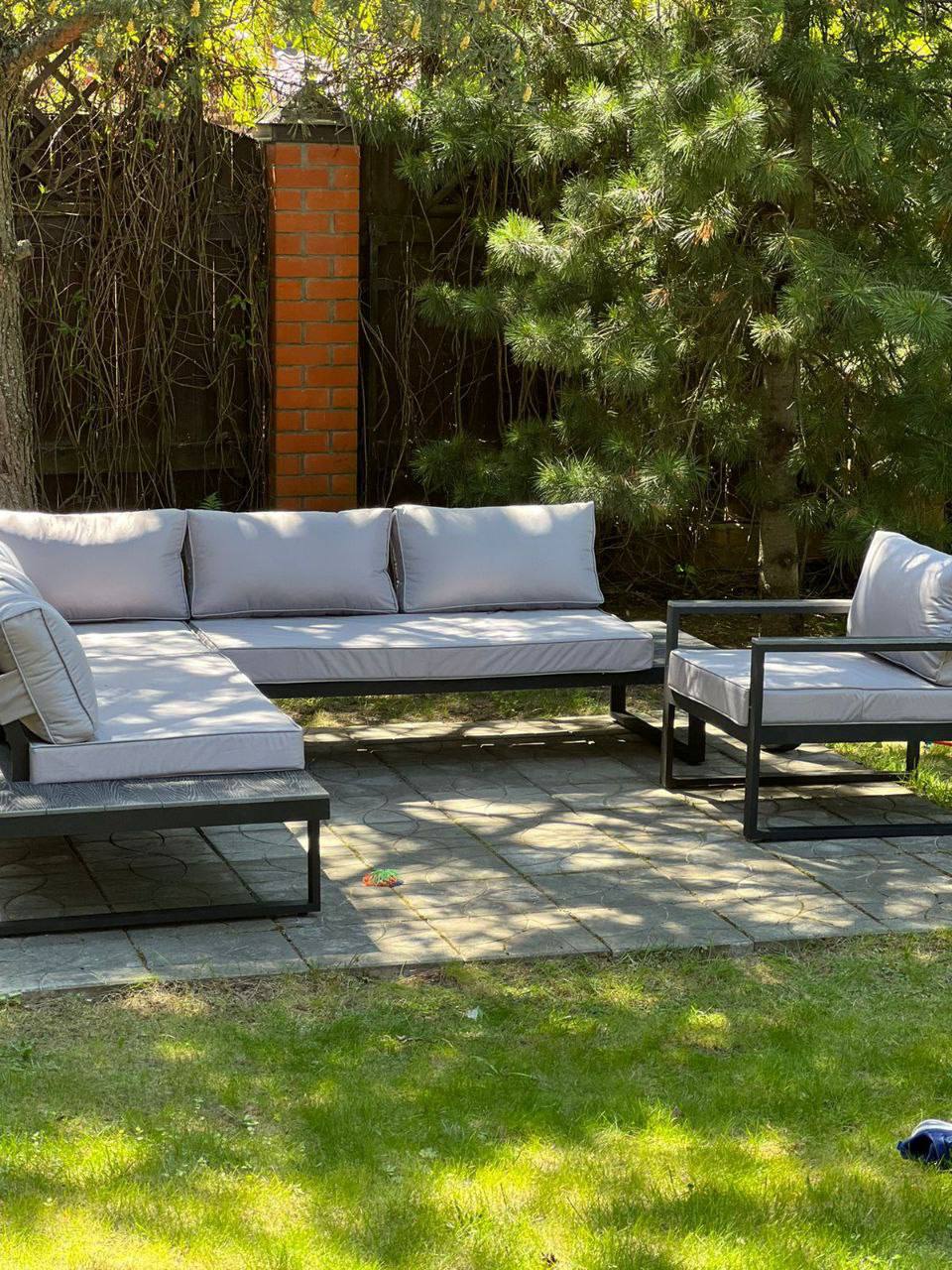 Уличный угловой диван Loft с оттоманкой и креслом